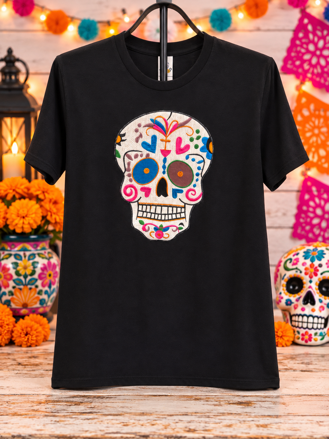 Colorful Sugar Skull Graphic Tee