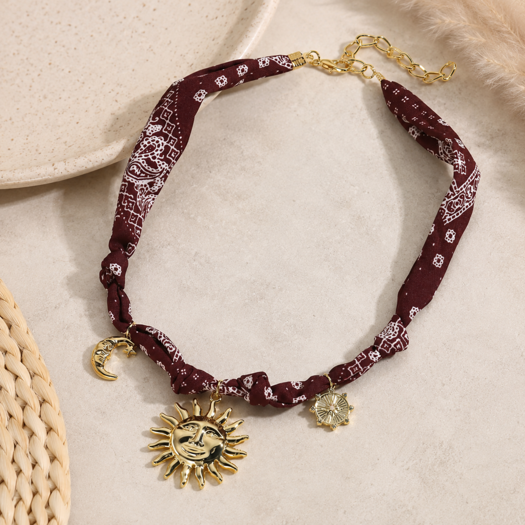 Celestial Bandana Charm Necklace