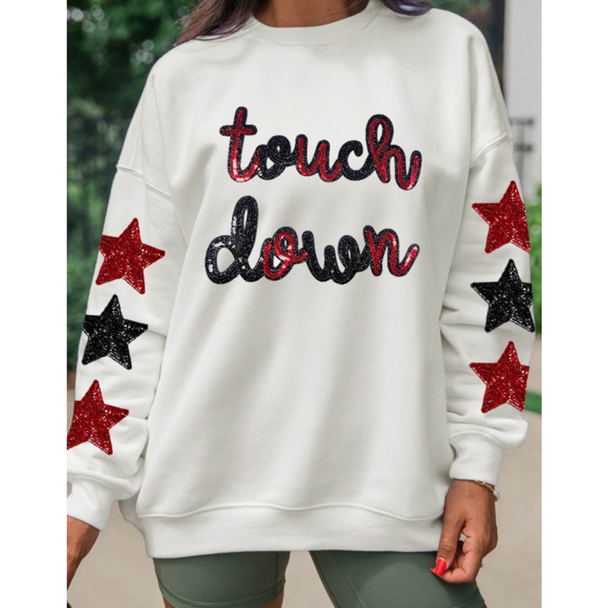 Touchdown Sequin Star Sweatshirt