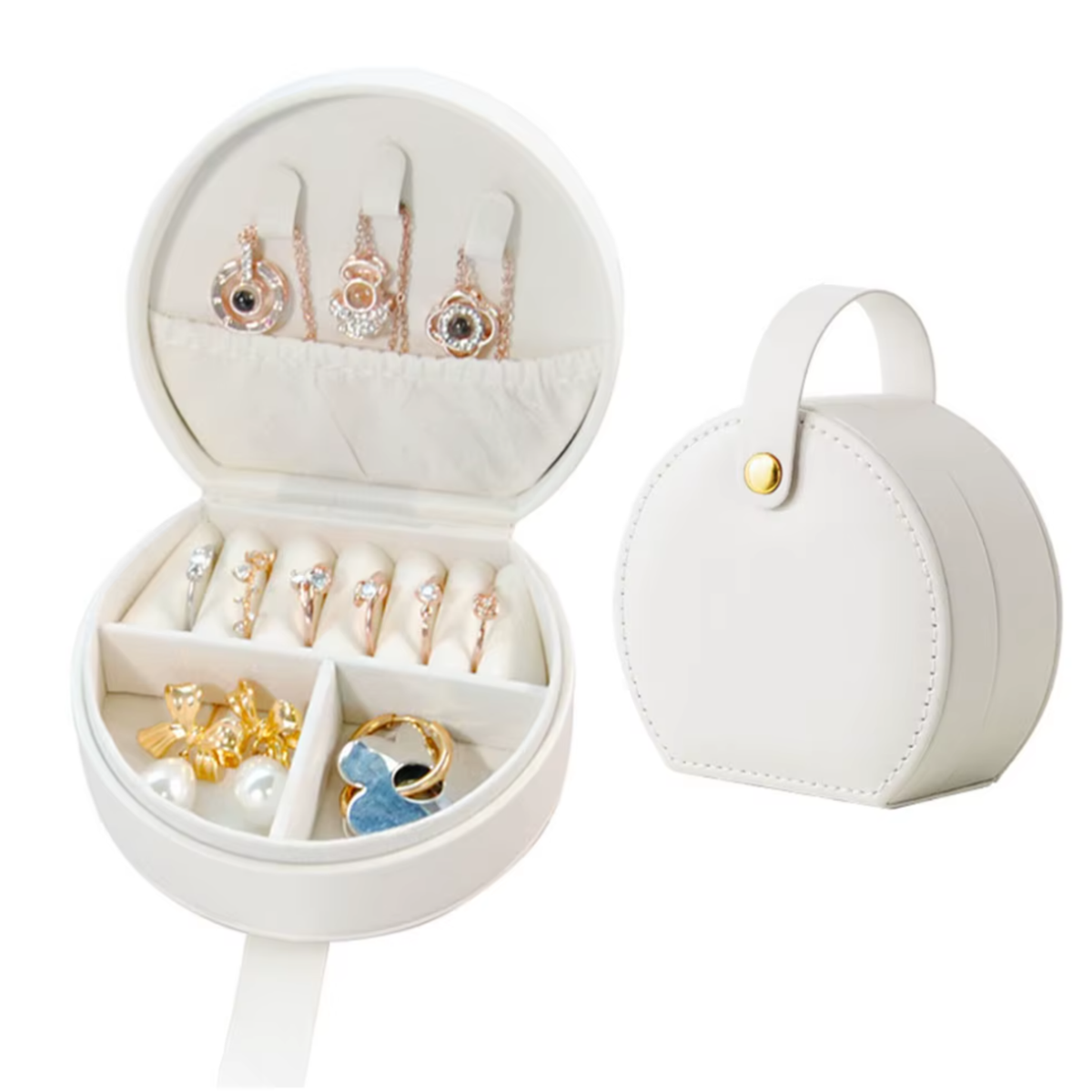 Round Travel Jewelry Case