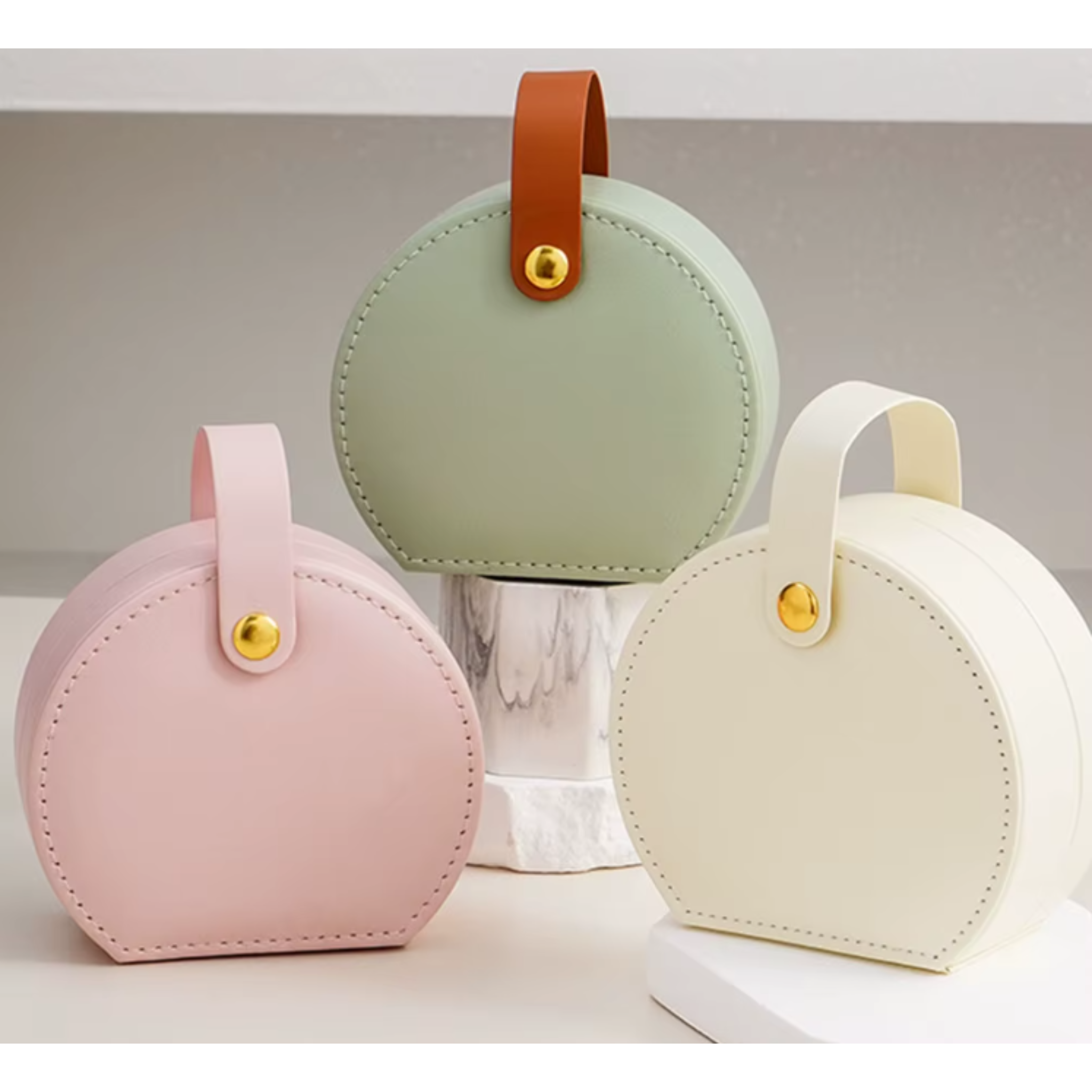 Round Travel Jewelry Case