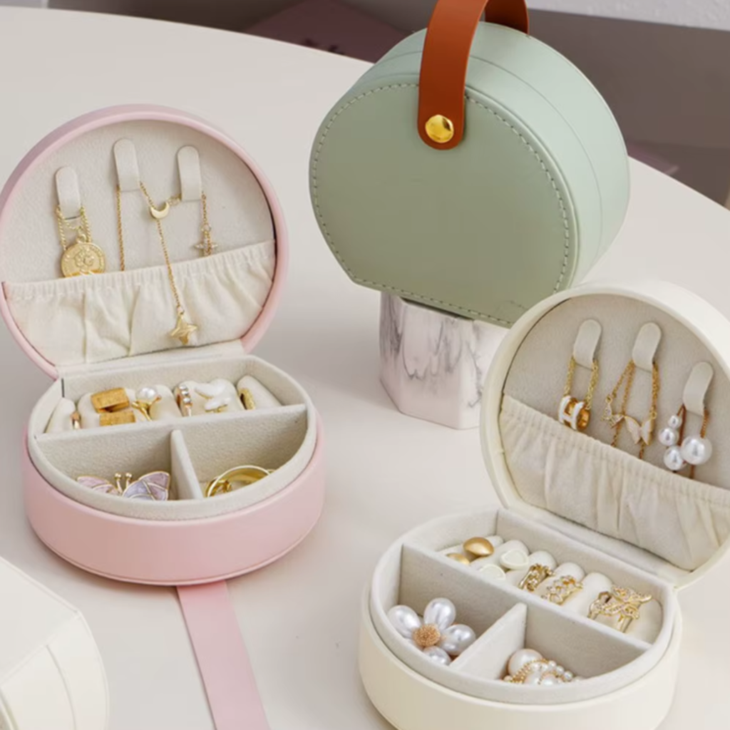 Round Travel Jewelry Case
