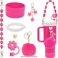 Tumbler Accessory Set with Strap, Charms & Pom